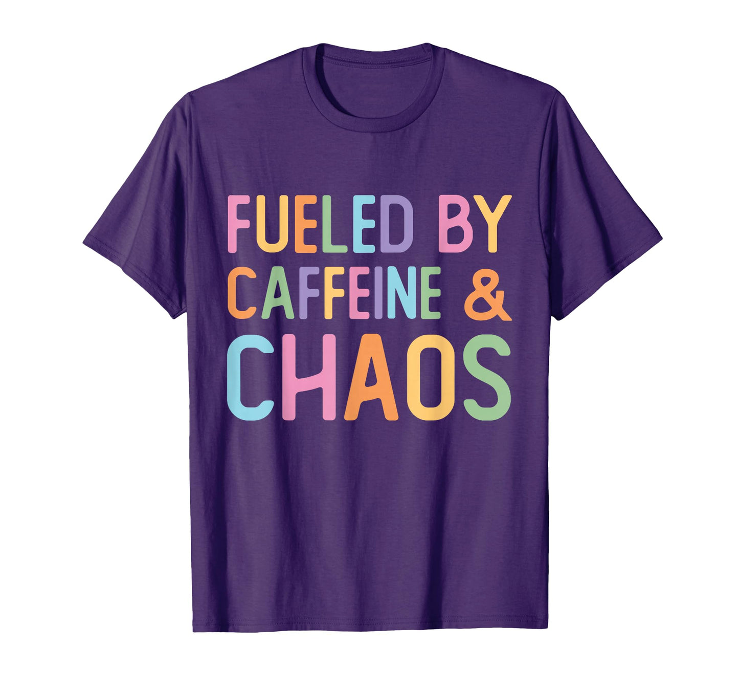 Fueled By Caffeine And Chaos Funny Retro Coffee Lovers Woman T-Shirt