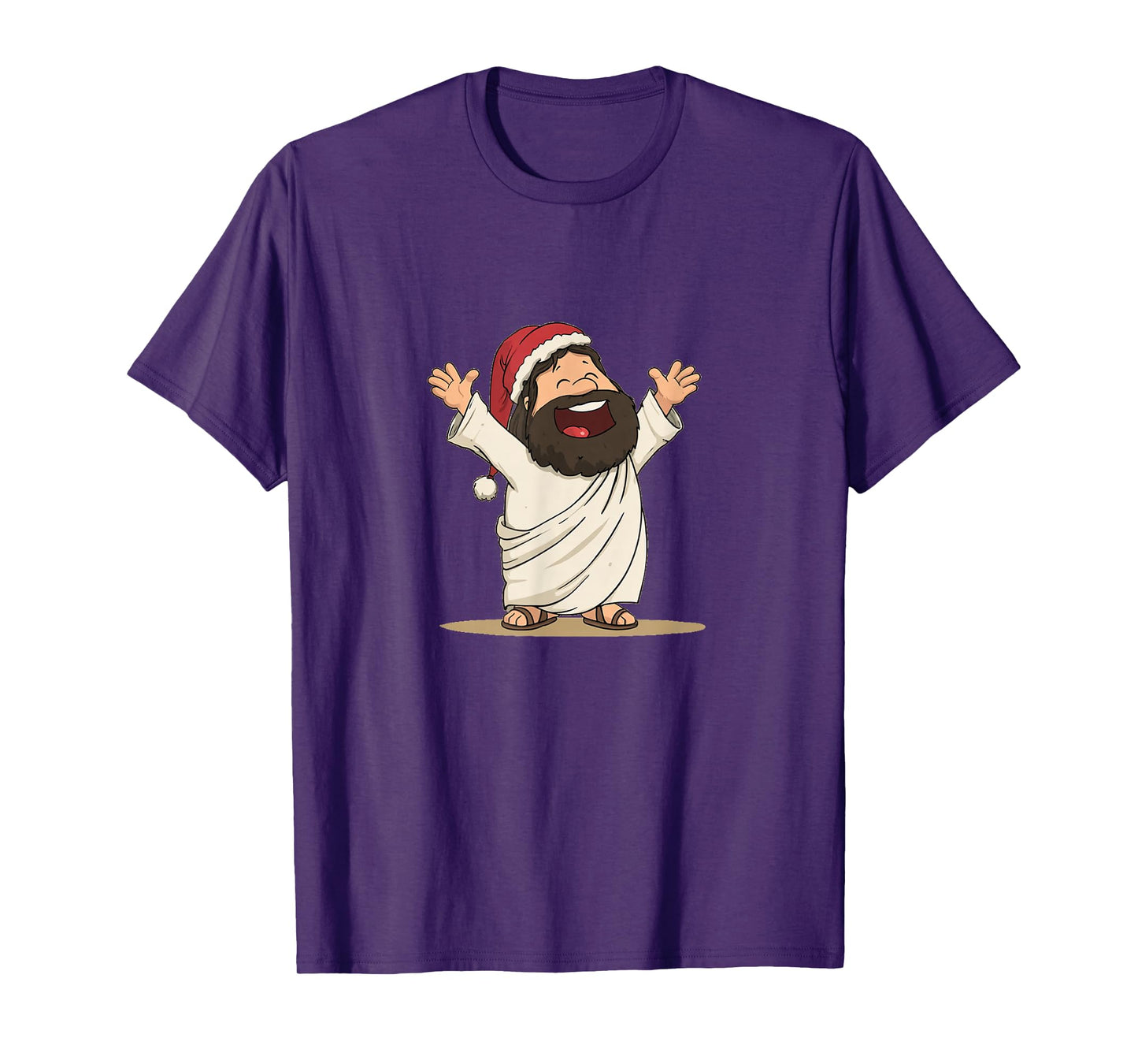Happy Jesus Christ with Santa Hat Look for Boys and Girls T-Shirt