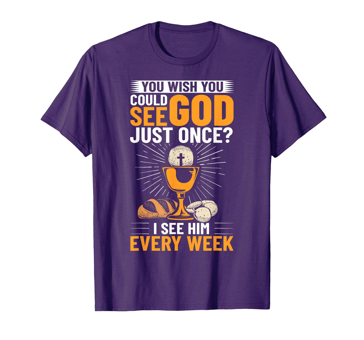 Religious Bible Faith Religion God Communion Christian T-Shirt, Small, Black