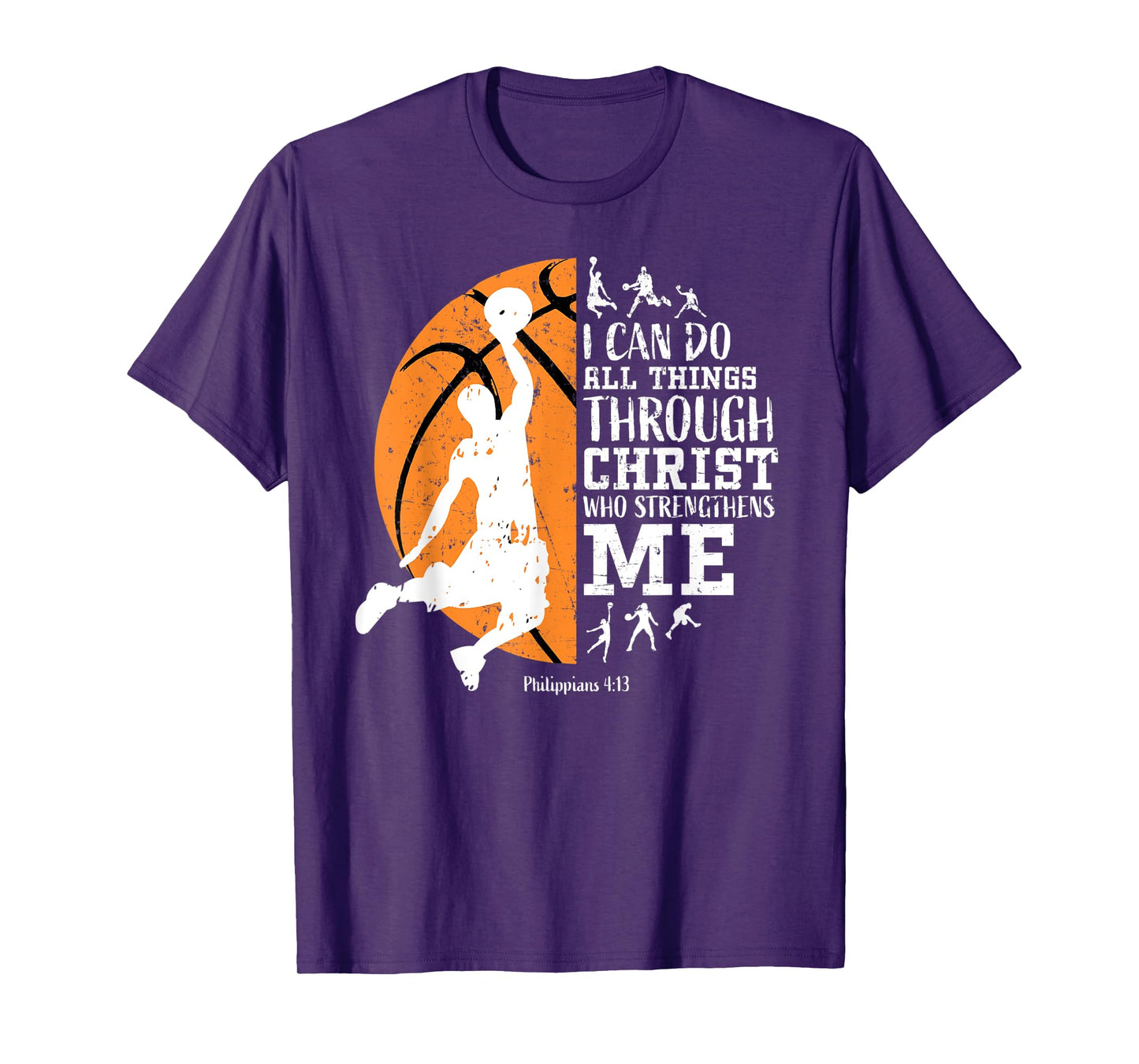 Basketball Shirts Men Boys Philippians 4:13 Gifts Tee Kids T-Shirt