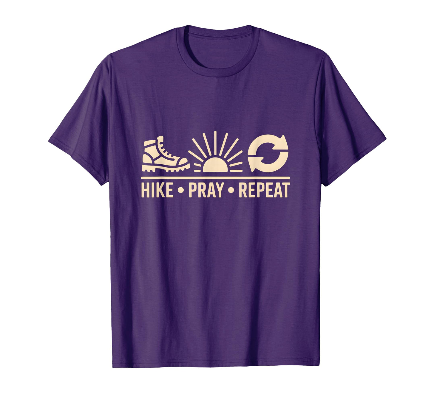 Hike Pray Repeat Spiritual Religious Christian Hiking T-Shirt