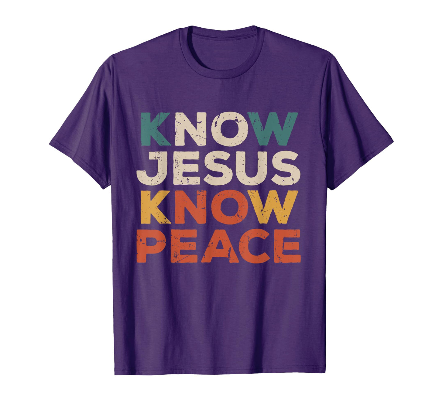 Know Jesus Know Peace Retro Christian Faith Church Religion T-Shirt