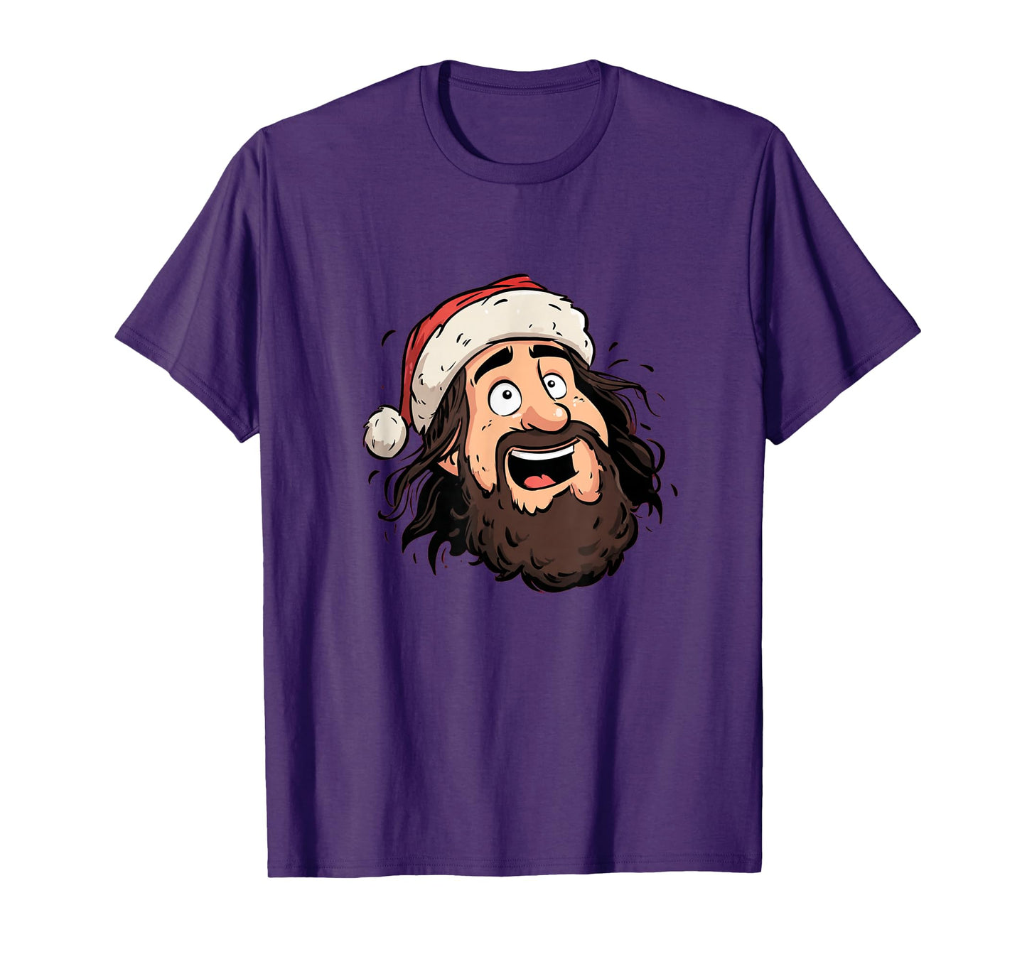 Funny Christ Face with Santa Claus Hat for Jesus & Believer T-Shirt