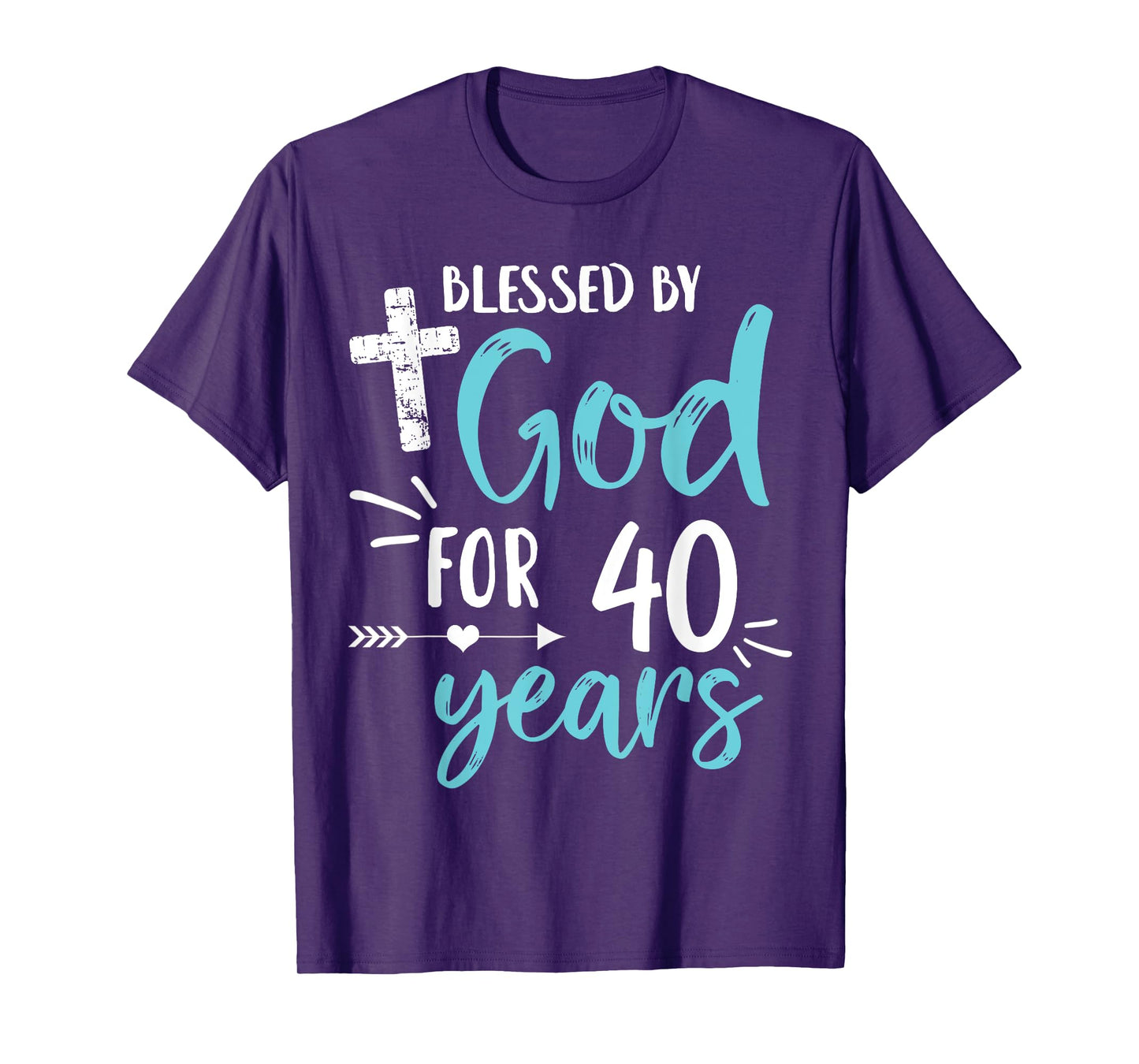 Blessed By God For 40 Years Cute Religious God's Grace T-Shirt
