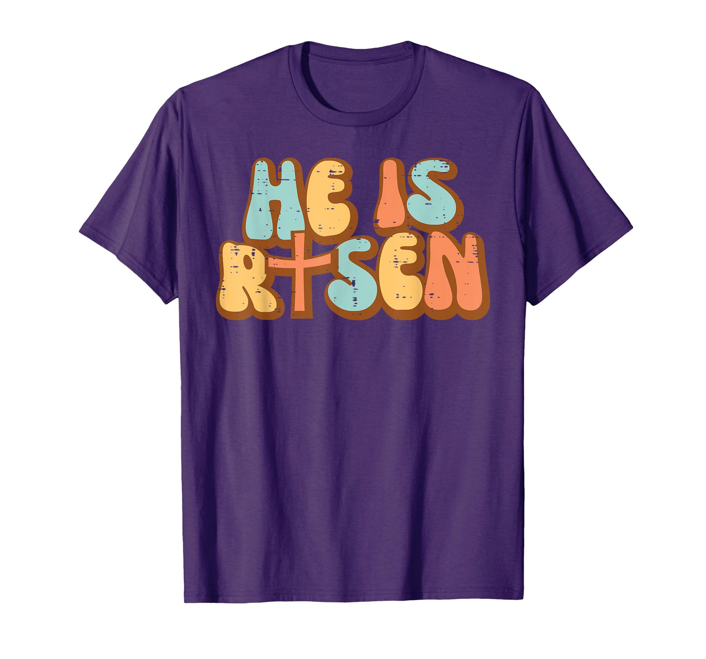 Easter He Is Risen Retro Resurrection Groovy Men Women Kids T-Shirt