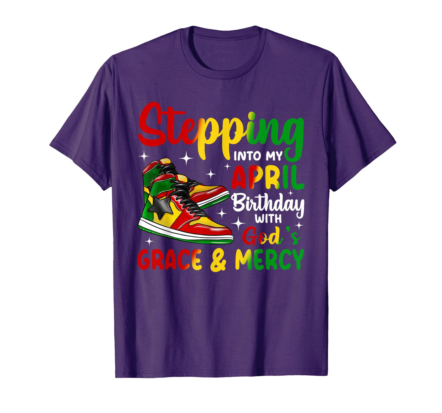 Stepping Into April Birthday African American Women Men T-Shirt
