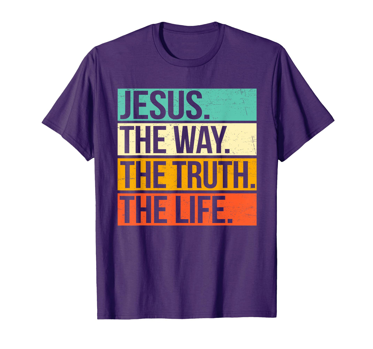 Retro Jesus The Way Truth Life Christians Bible T-Shirt