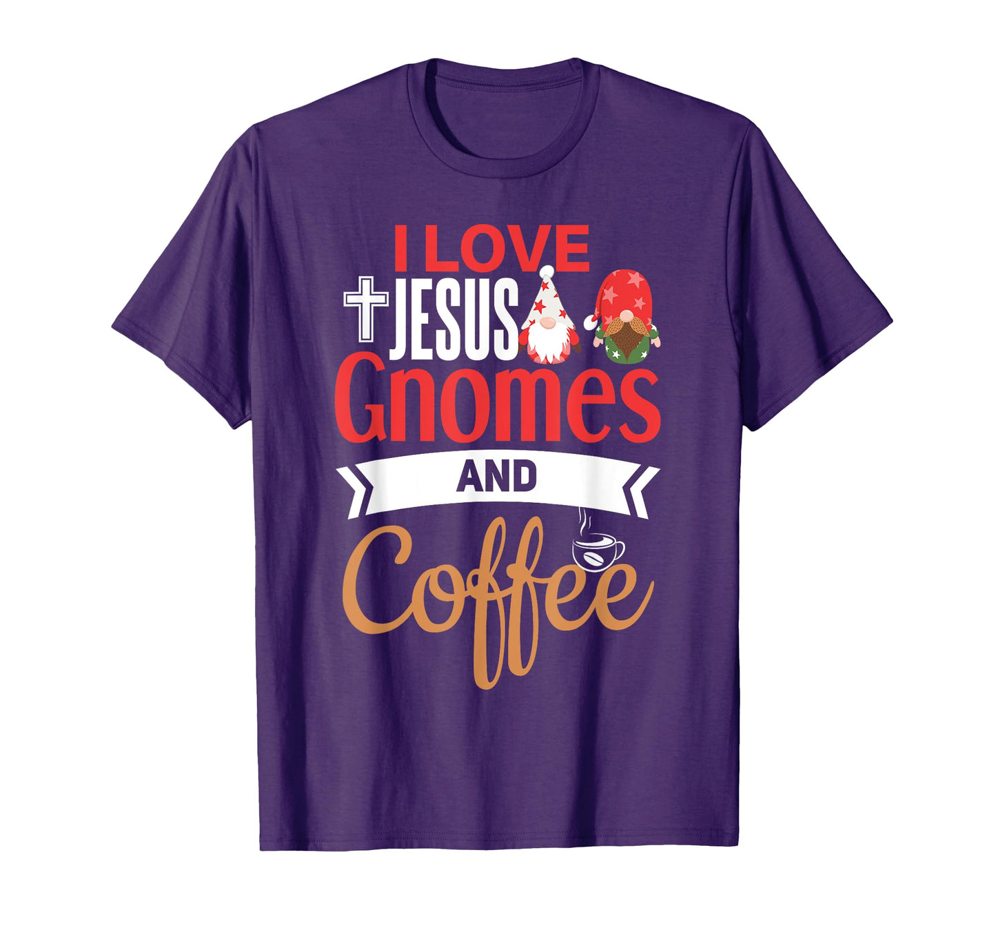Christian Gnome Shirt Jesus Coffee Lover Garden Gnome T-Shirt