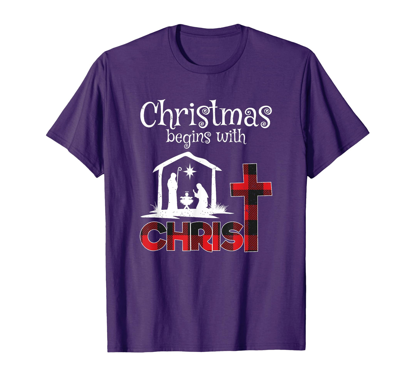 Christmas Begins With Christians Buffalo Plaid T-Shirt