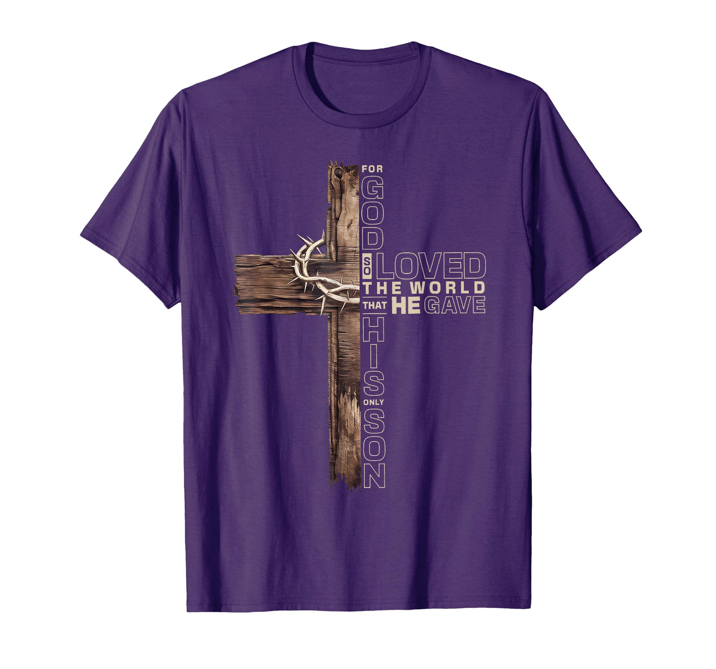 for God So Loved Christian Cross Jesus Bible Verse Religious T-Shirt