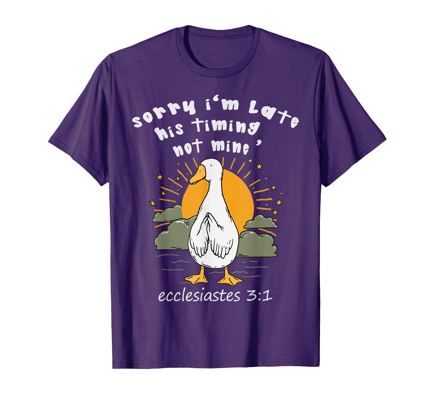 Sorry I’m Late I Walk by Faith Tripping Funny Christian T-Shirt