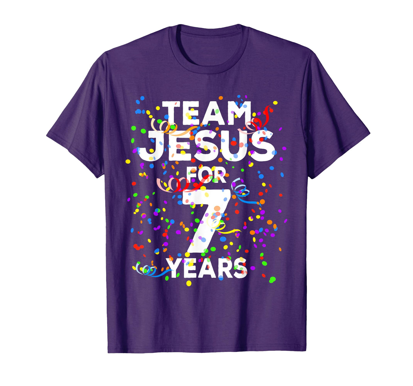 Funny Team Jesus For 7 Years Old Christian 7th Birthday T-Shirt