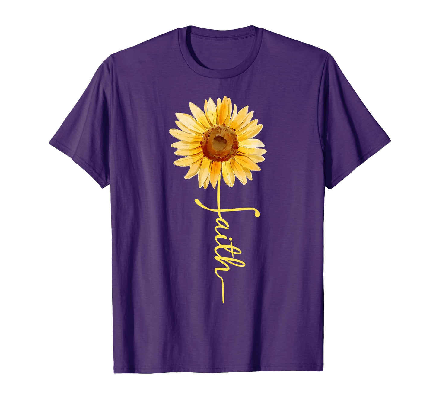 Christian Sunflower Faith butterfly Graphic women's T-Shirt