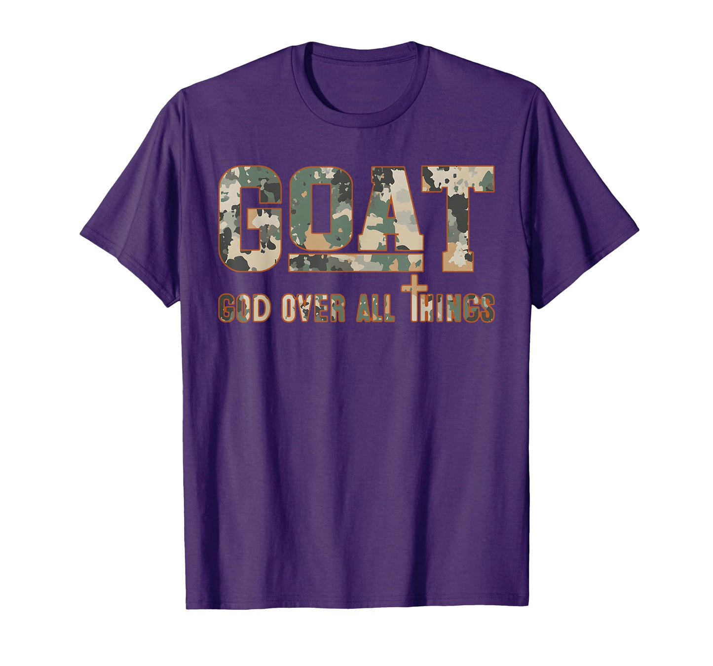 God over All Things Camo Camouflage Natural T-Shirt