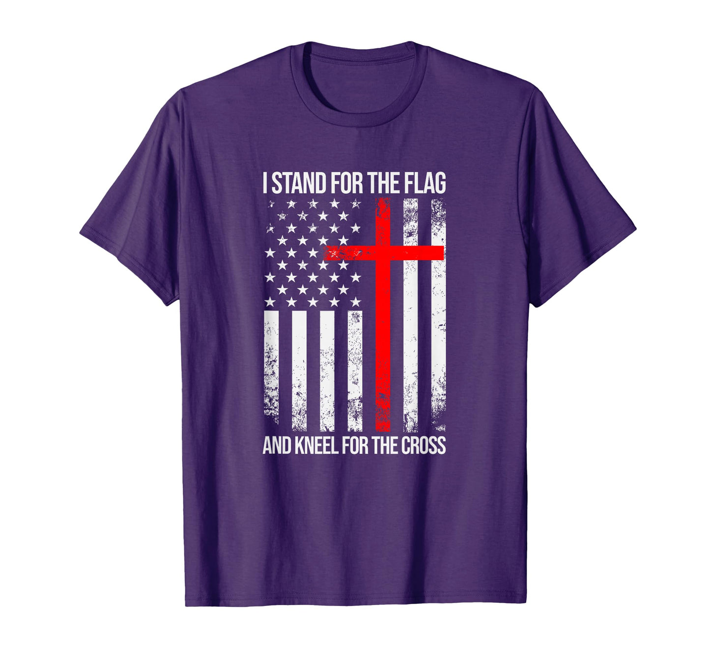 I Stand for the Flag and Kneel for the Cross USA Flag T-Shirt