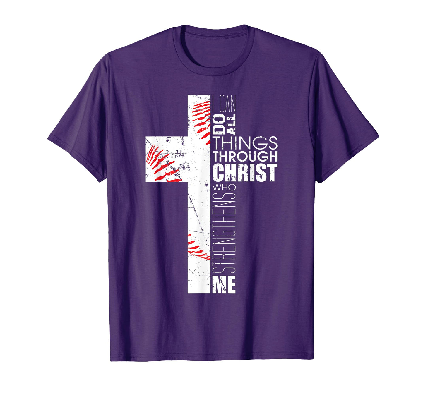 Philippians 4:13 Baseball Cross Gifts Christian Bible Verse T-Shirt