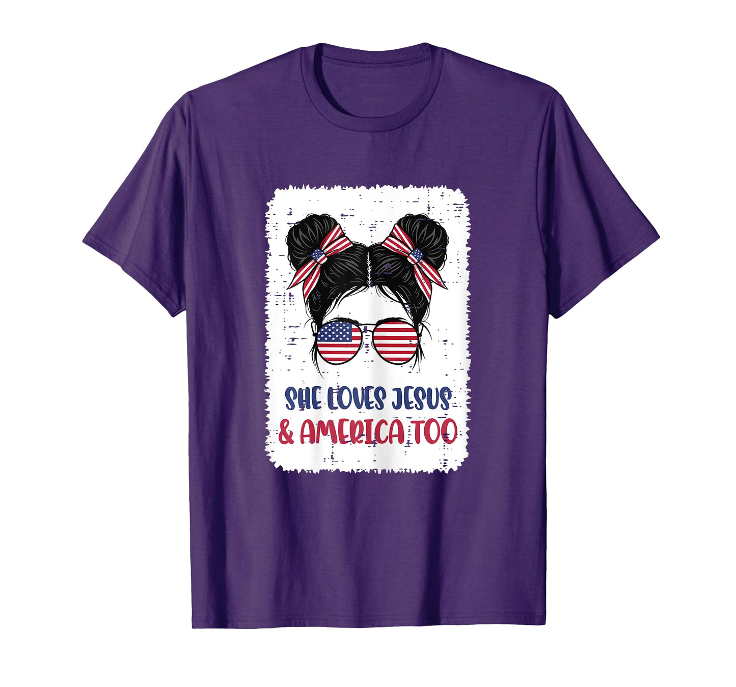 4th Of July USA Christian God Christ Jesus Women Girls Kids T-Shirt