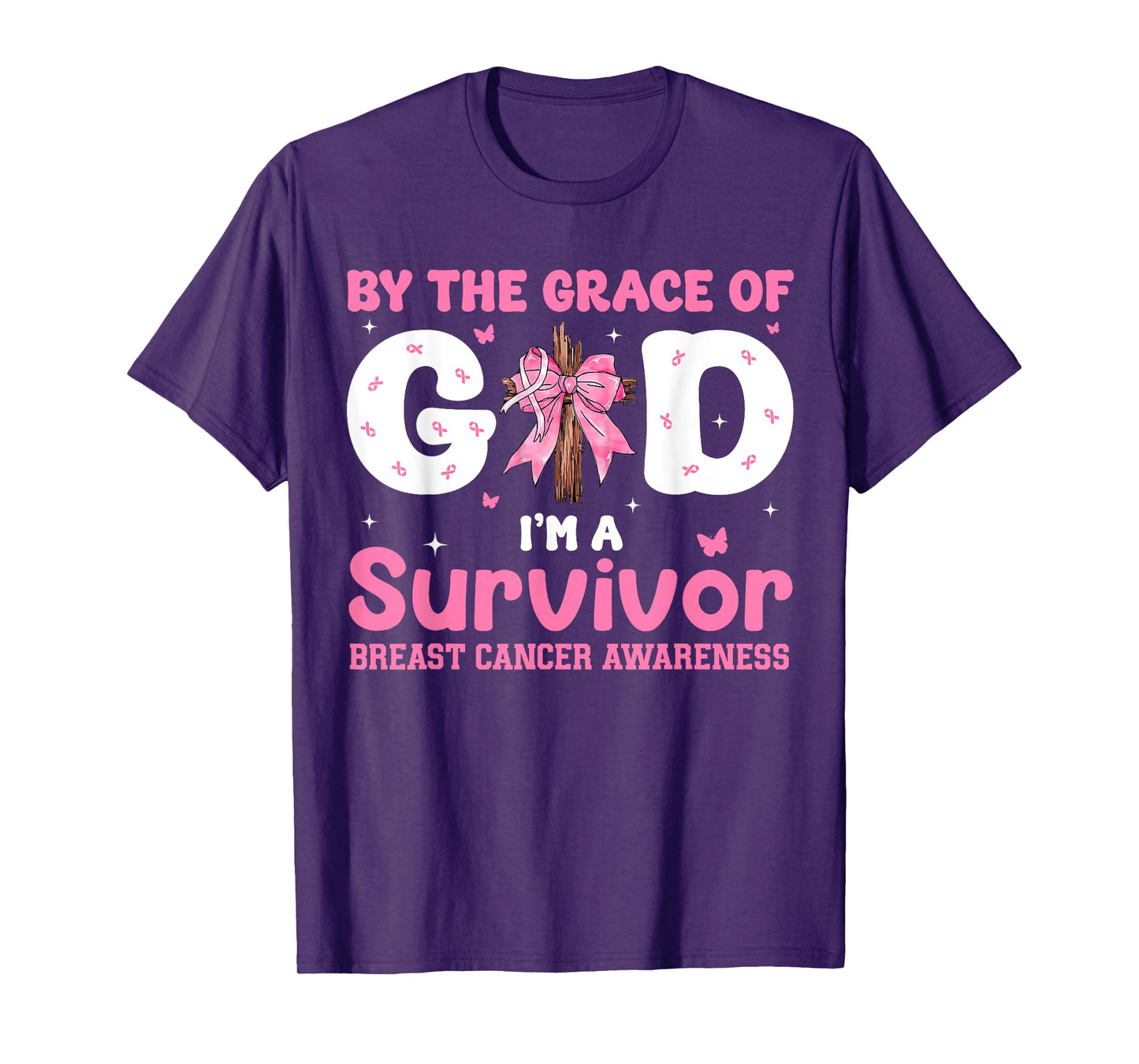 Grace God Breast Cancer Survivor Awareness Christian Women T-Shirt