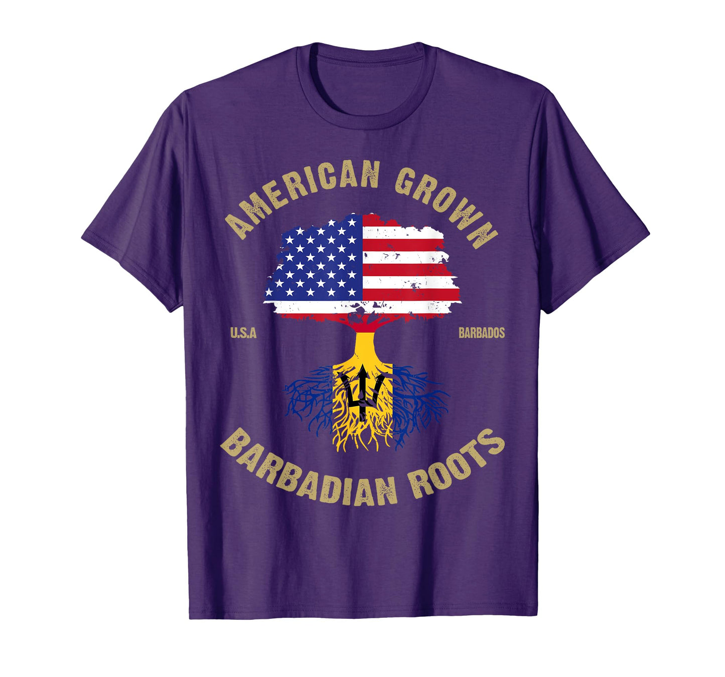 Barbados Bajan Barbadian Heritage Proud Half Barbadian Flag T-Shirt