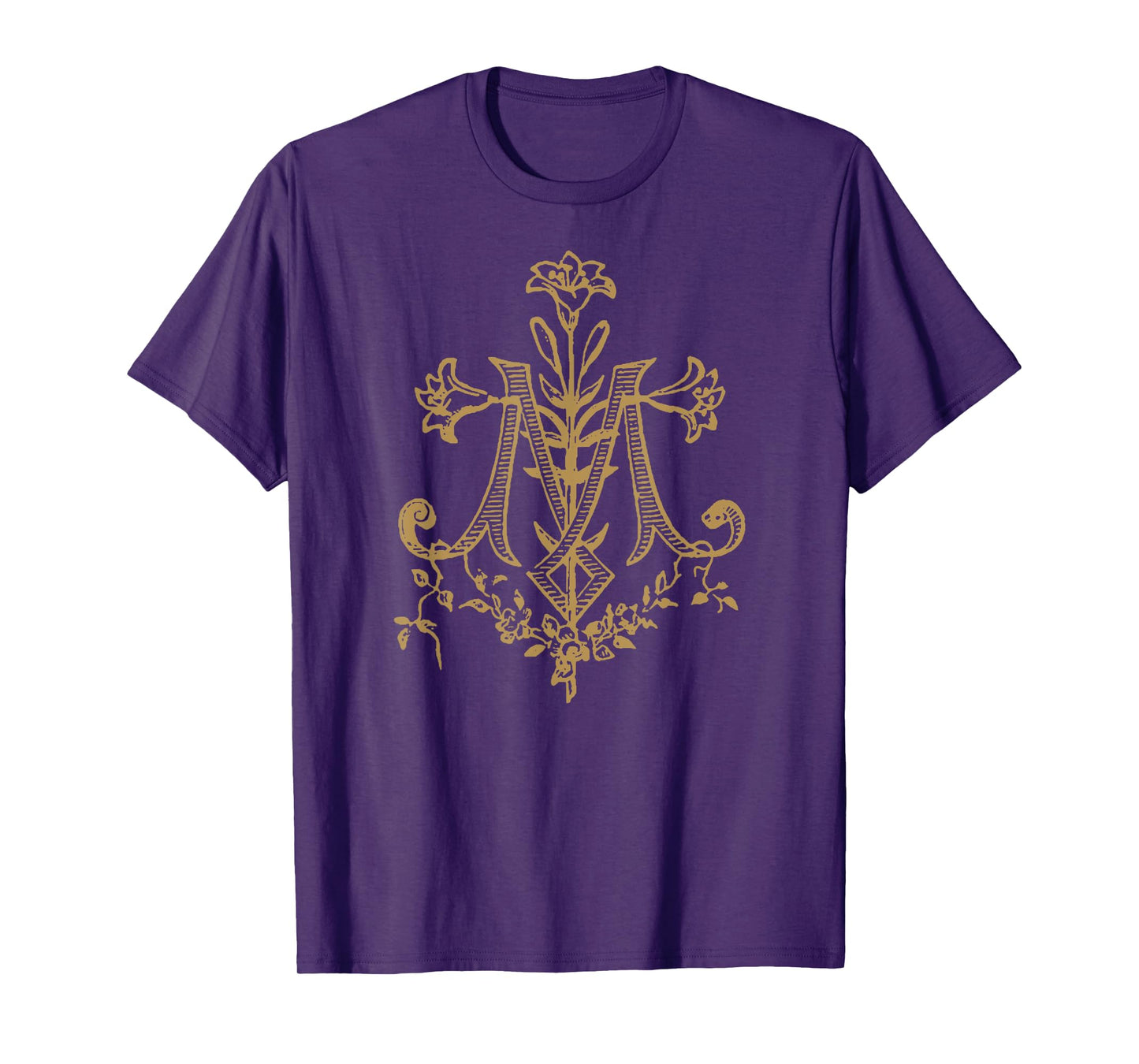 Vintage Virgin Mary Monogram Auspice Maria Catholic T-Shirt