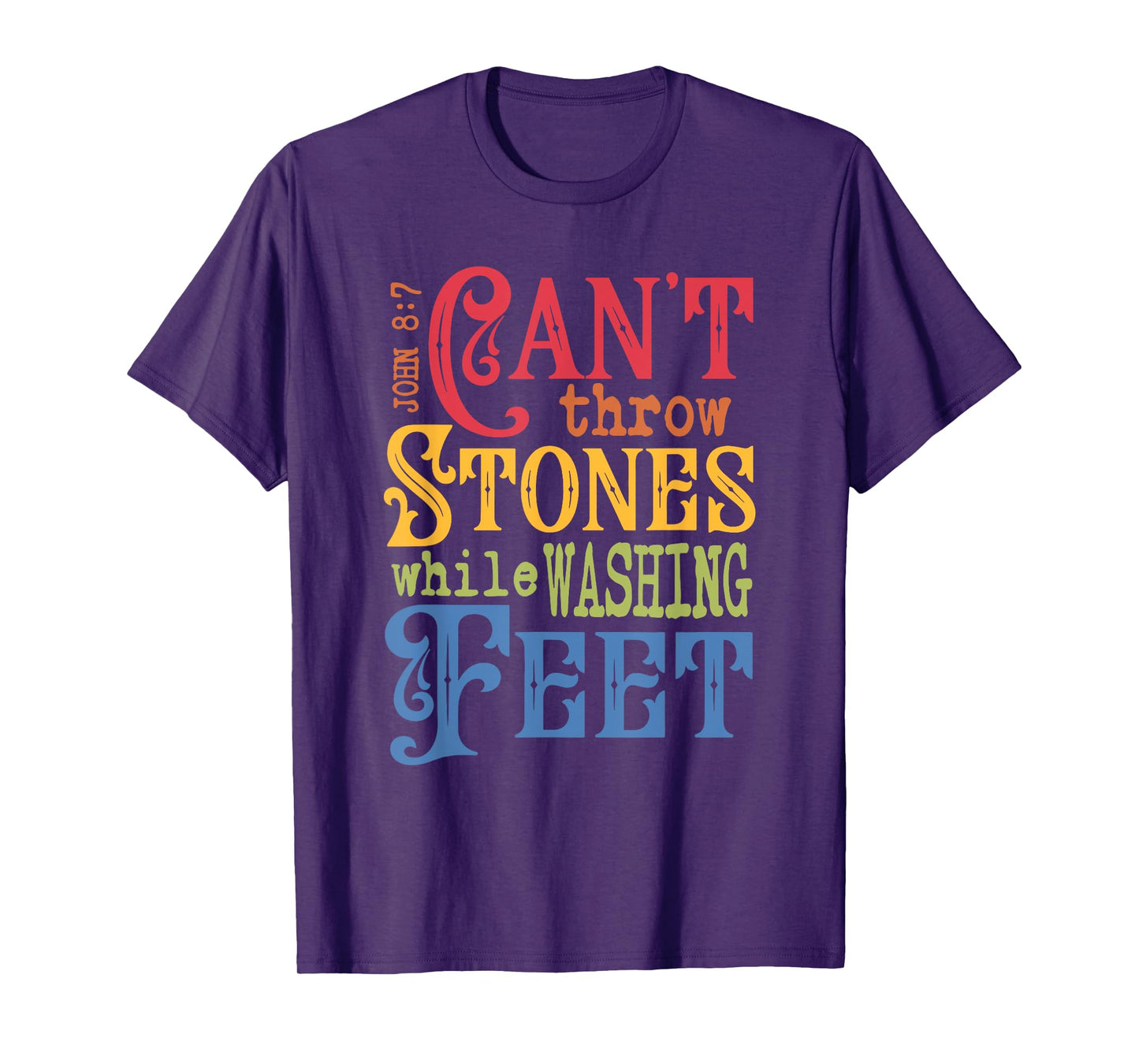 John 8:7 Can't Throw Stones While Washing Feet Christ Retro T-Shirt