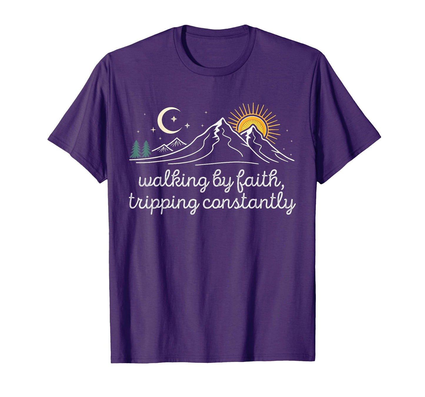 Walking By Faith Tripping Constantly Christian Religious T-Shirt