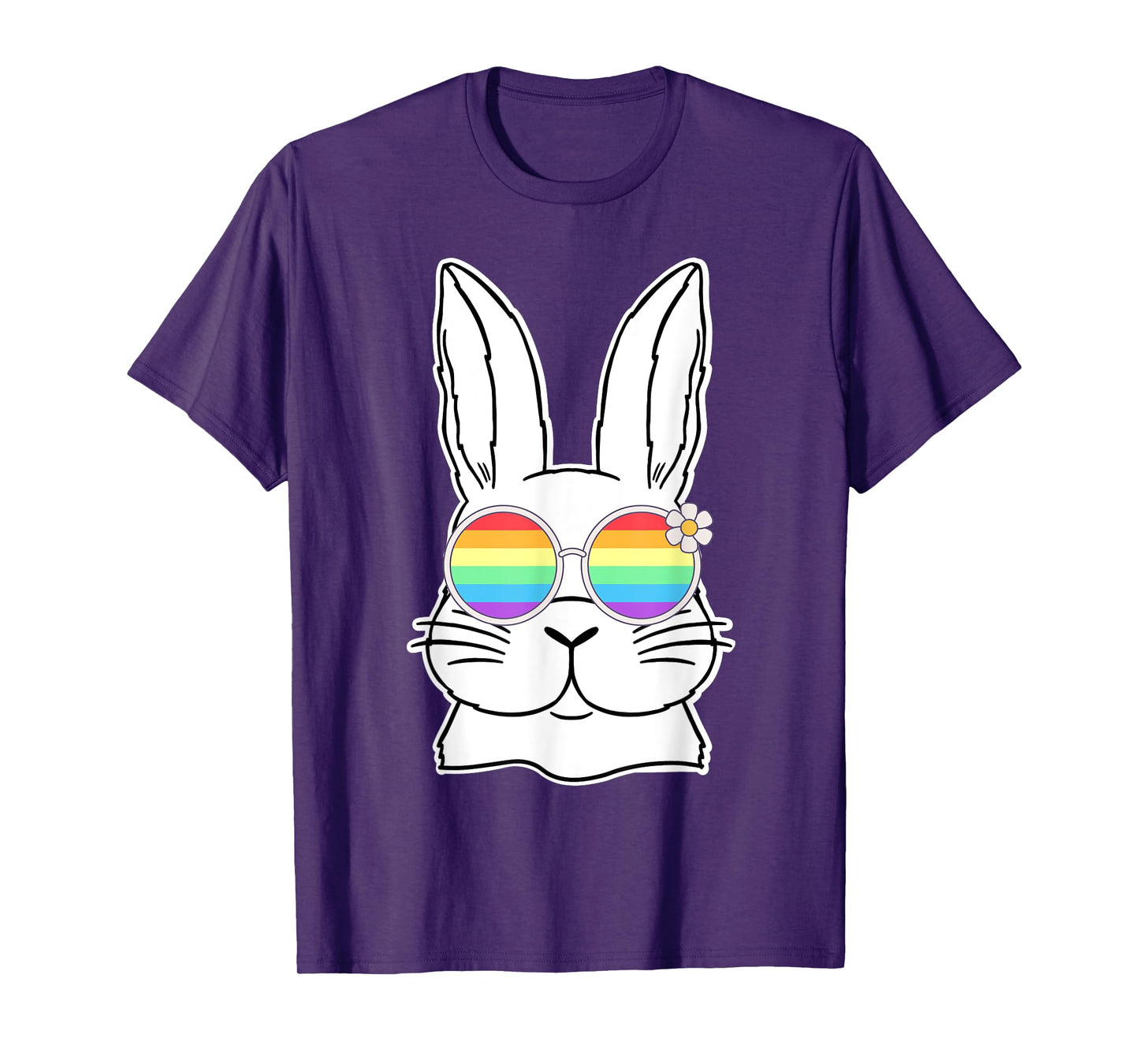 Bunny Gay Pride LGBTQ Bunny Rainbow Sunglasses Happy Easter T-Shirt