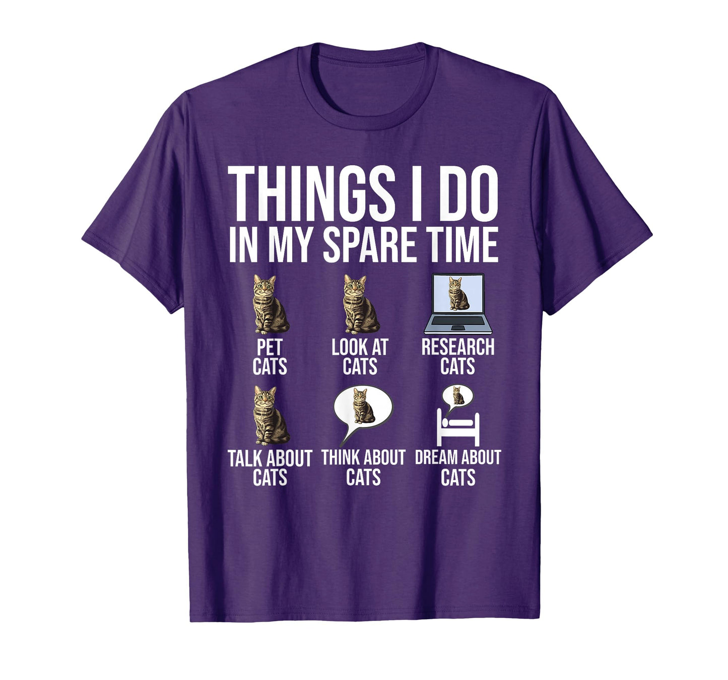 Things I Do In My Spare Time Cats Funny Cat Lover T-Shirt