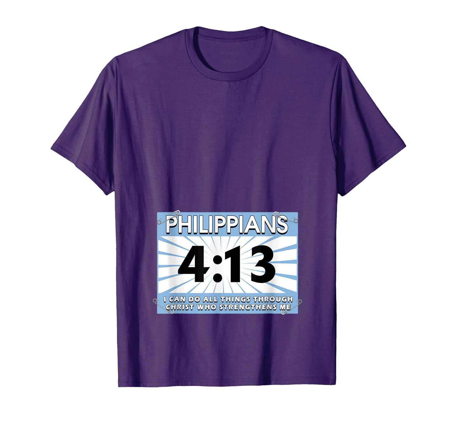 Runners Bib Philippians 4:13 Christ Faith Running Marathon T-Shirt