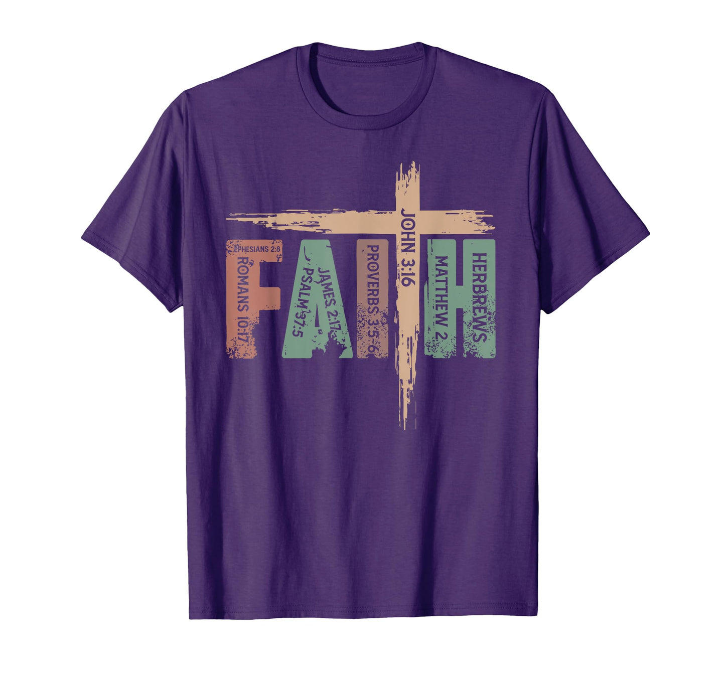 Retro Christian Faith Bible Verse Religious Christian Cross T-Shirt