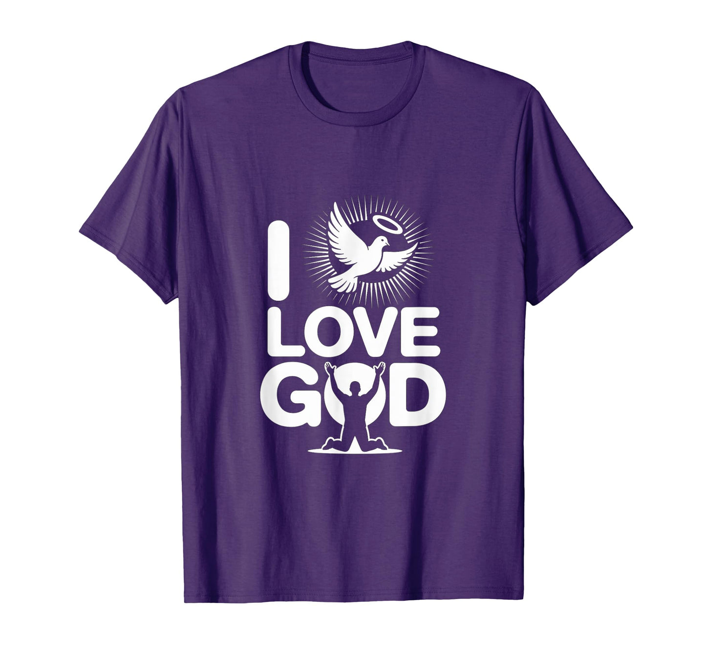 I Love God Dove Halo Spiritual Message T-Shirt