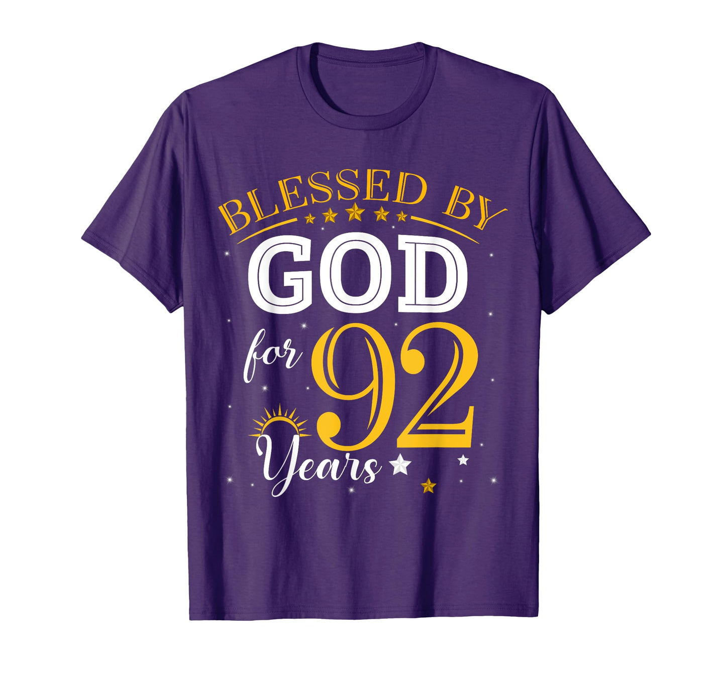 Vintage Blessed by God For 92 Years Old 92nd Birthday Girl T-Shirt