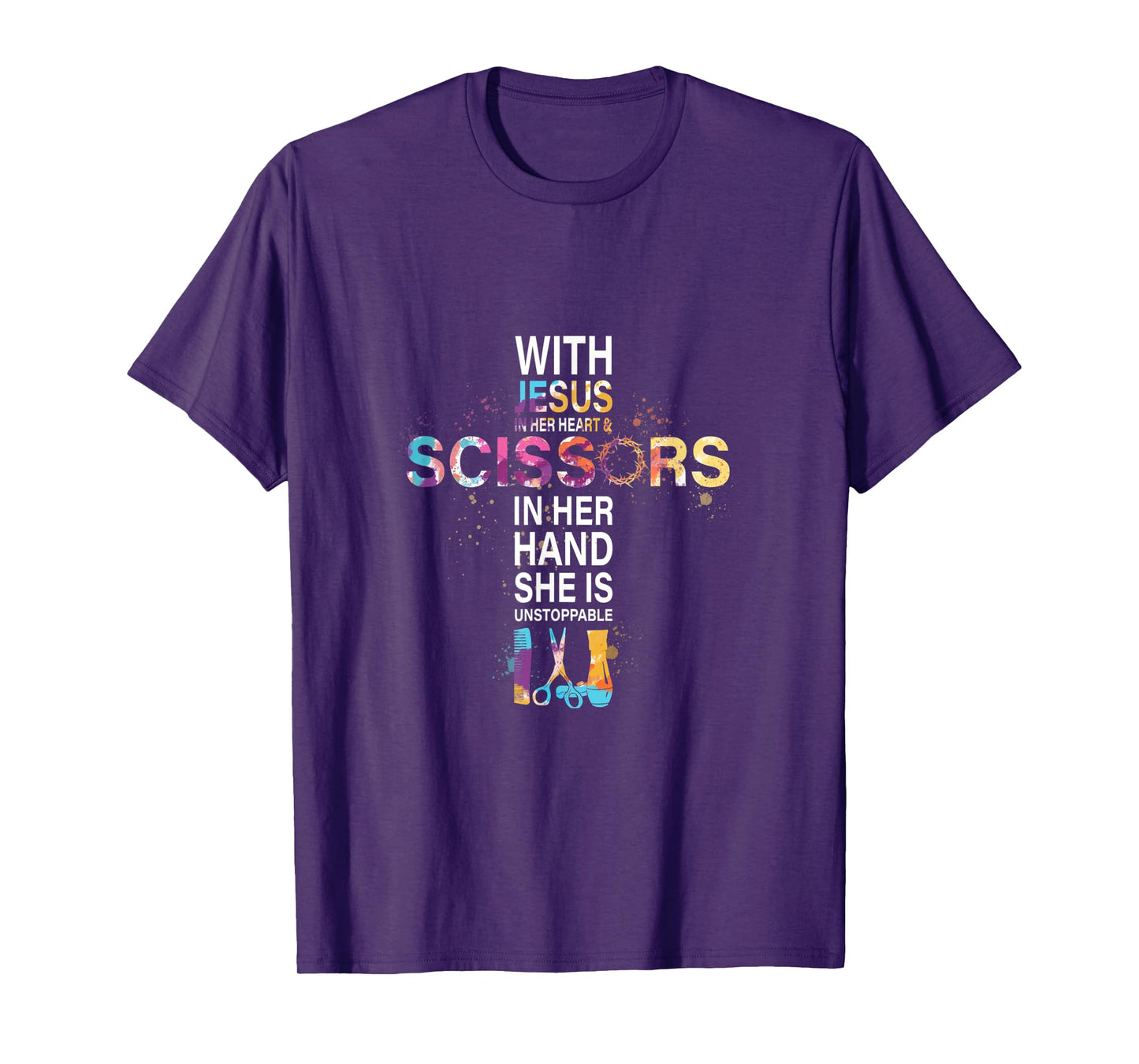 With Jesus In Her Heart And Scissors In Her Hand T-Shirt