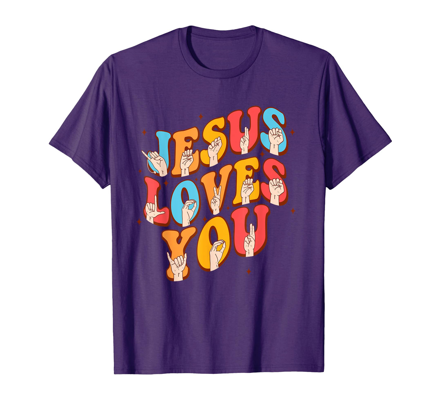 Jesus Christian Lover Sign Language Jesus Loves You T-Shirt