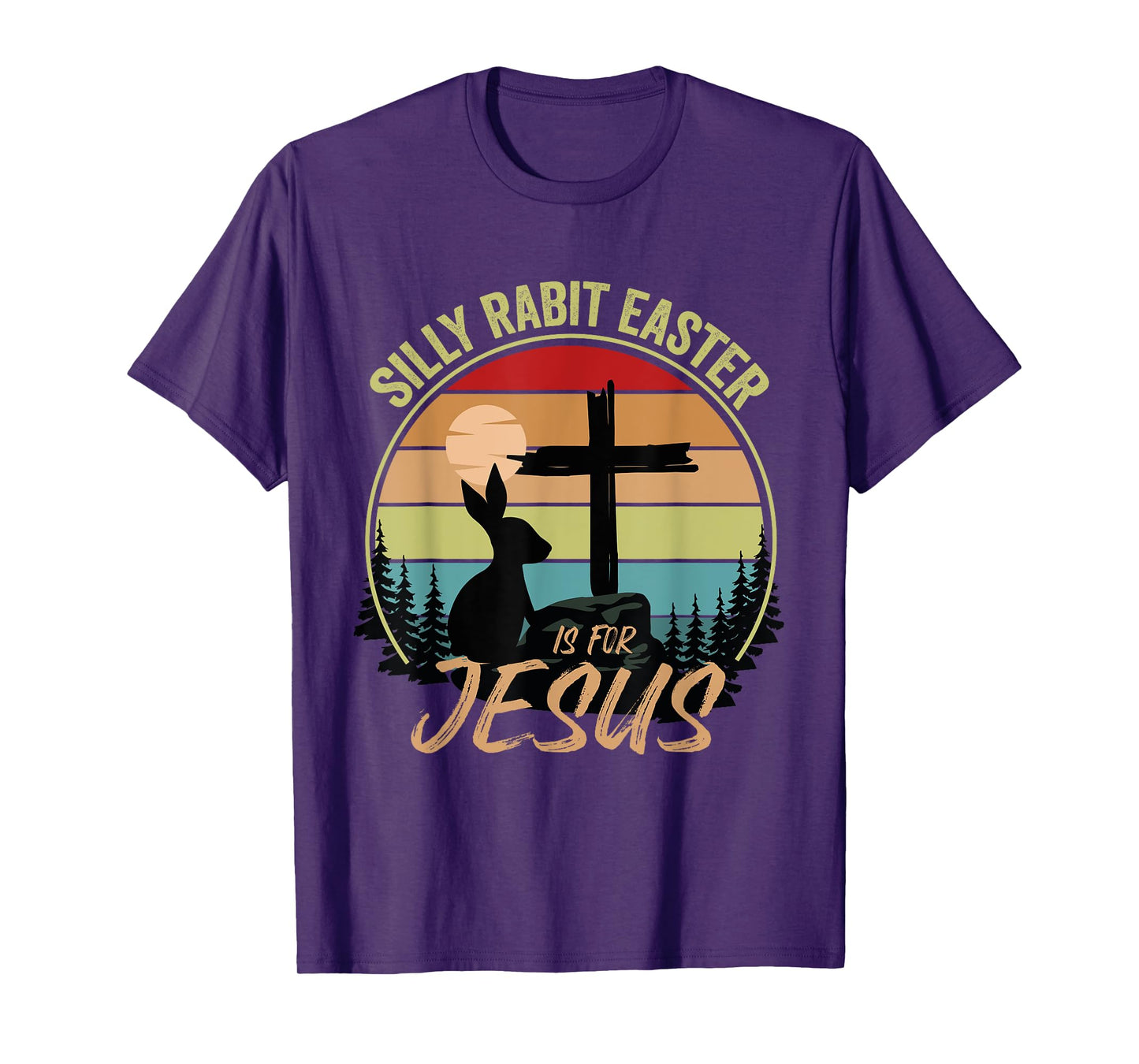 Silly Rabbit Easter Is For Jesus Retro Vintage Easter Day T-Shirt