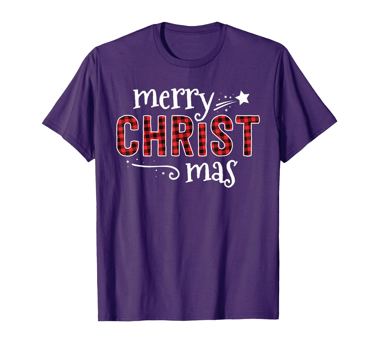 Buffalo Plaid Merry Christ Mas Shirt Christmas Christian T-Shirt