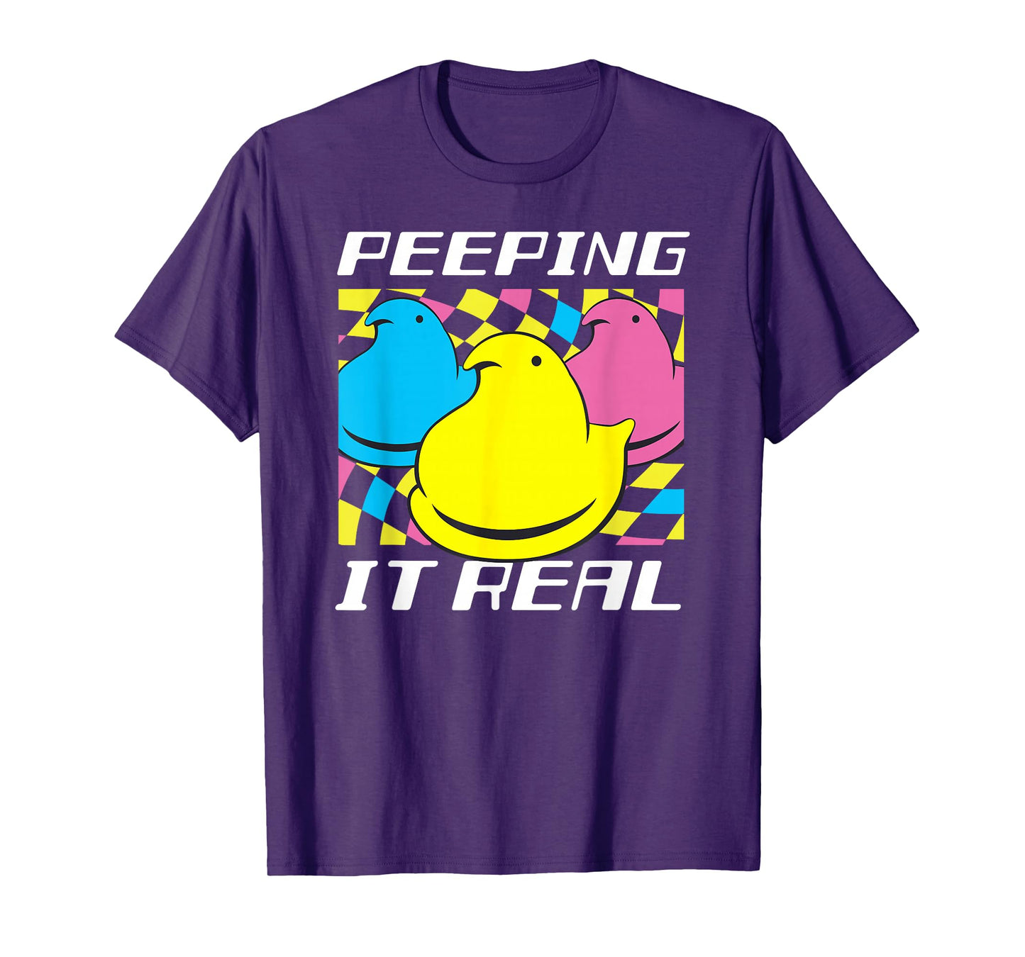 Peeps Easter Peeping It Real Retro Style Chicks T-Shirt