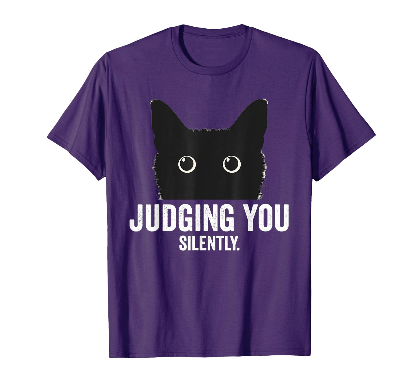 Judging You Silently Funny Black Cat T-Shirt for Men Women Kids