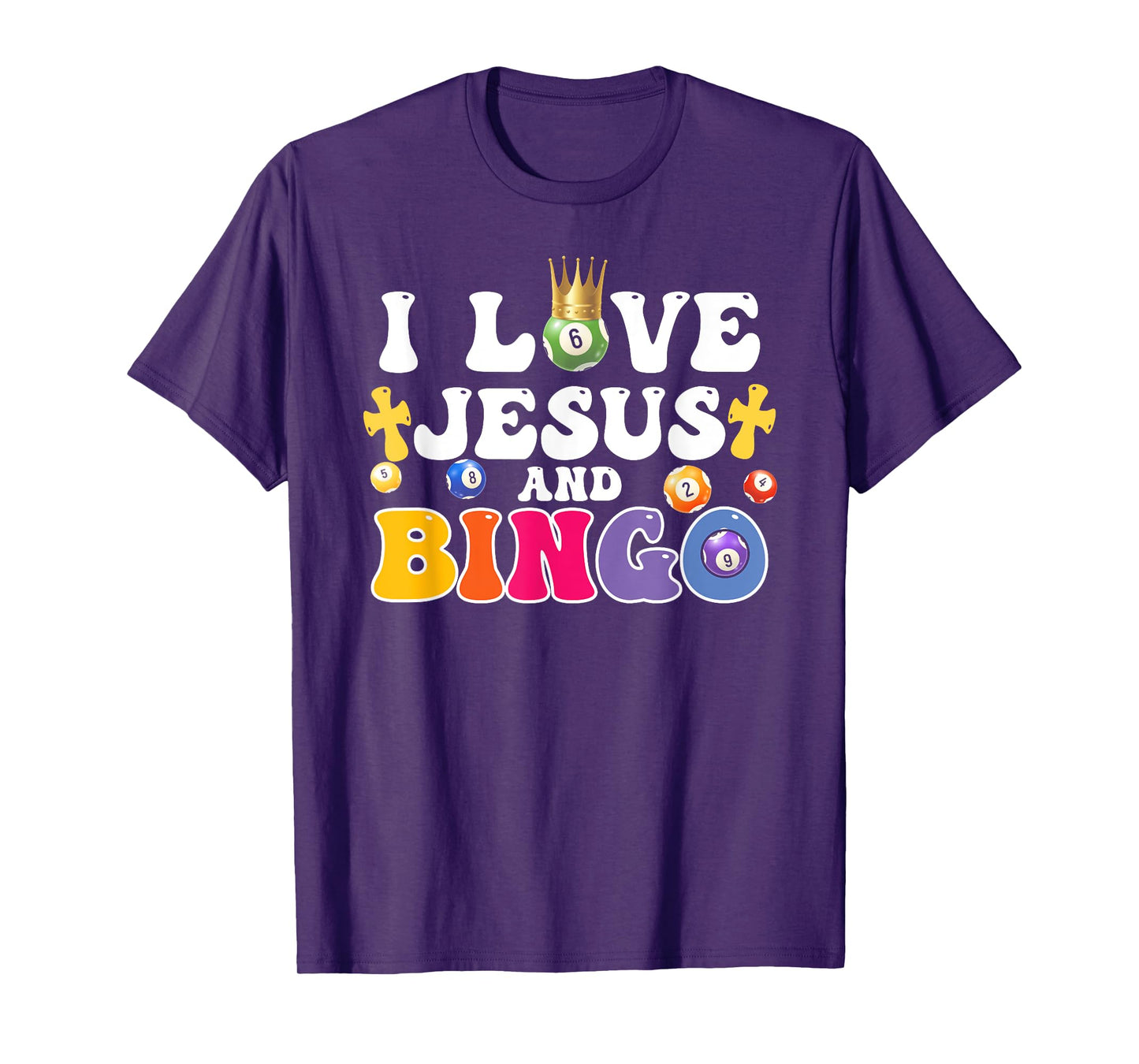 I Love Jesus And Bingo Christian Cross Board Games T-Shirt