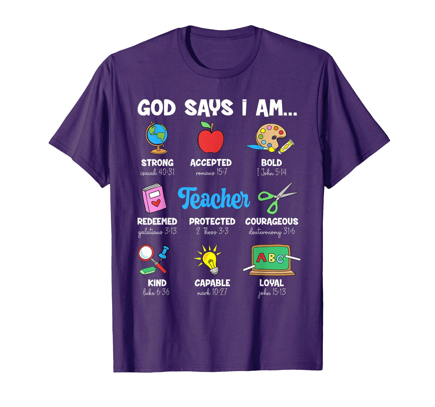 Funny God Says Im Teacher Christian Back To School Religious Men Women T-Shirt