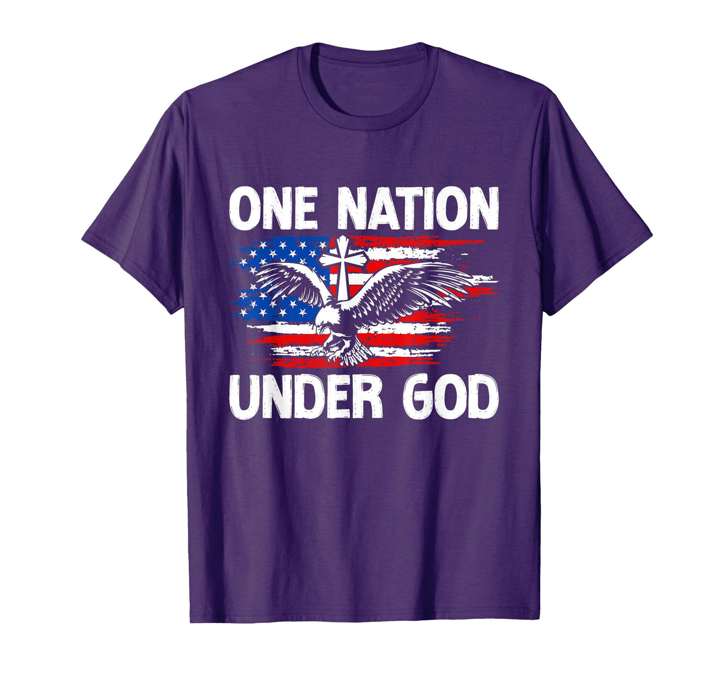 One Nation Under God Jesus Blessed American Flag T-Shirt