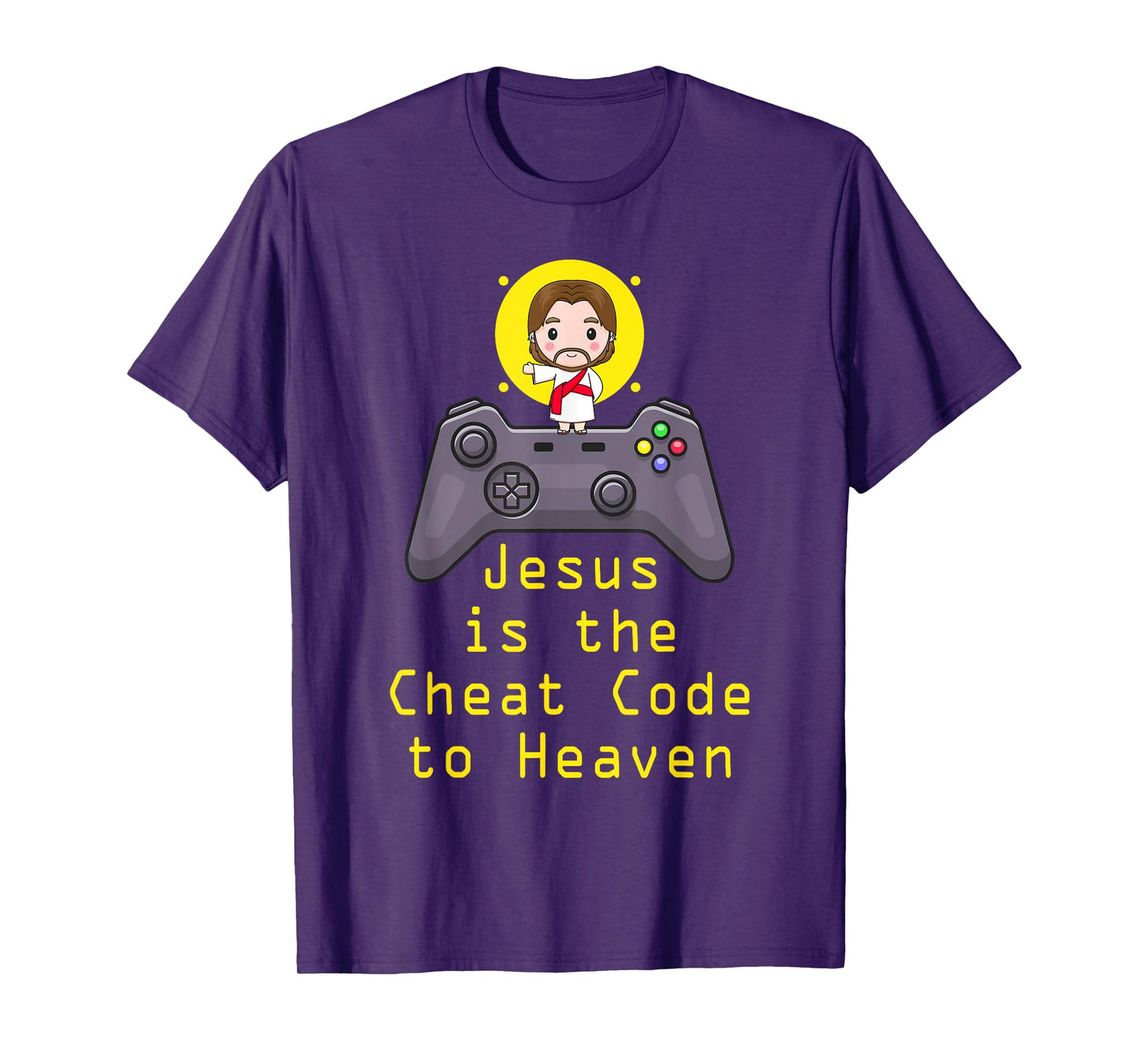 Jesus Cheat Code Funny Game Christian Gamer Catholic Gaming T-Shirt