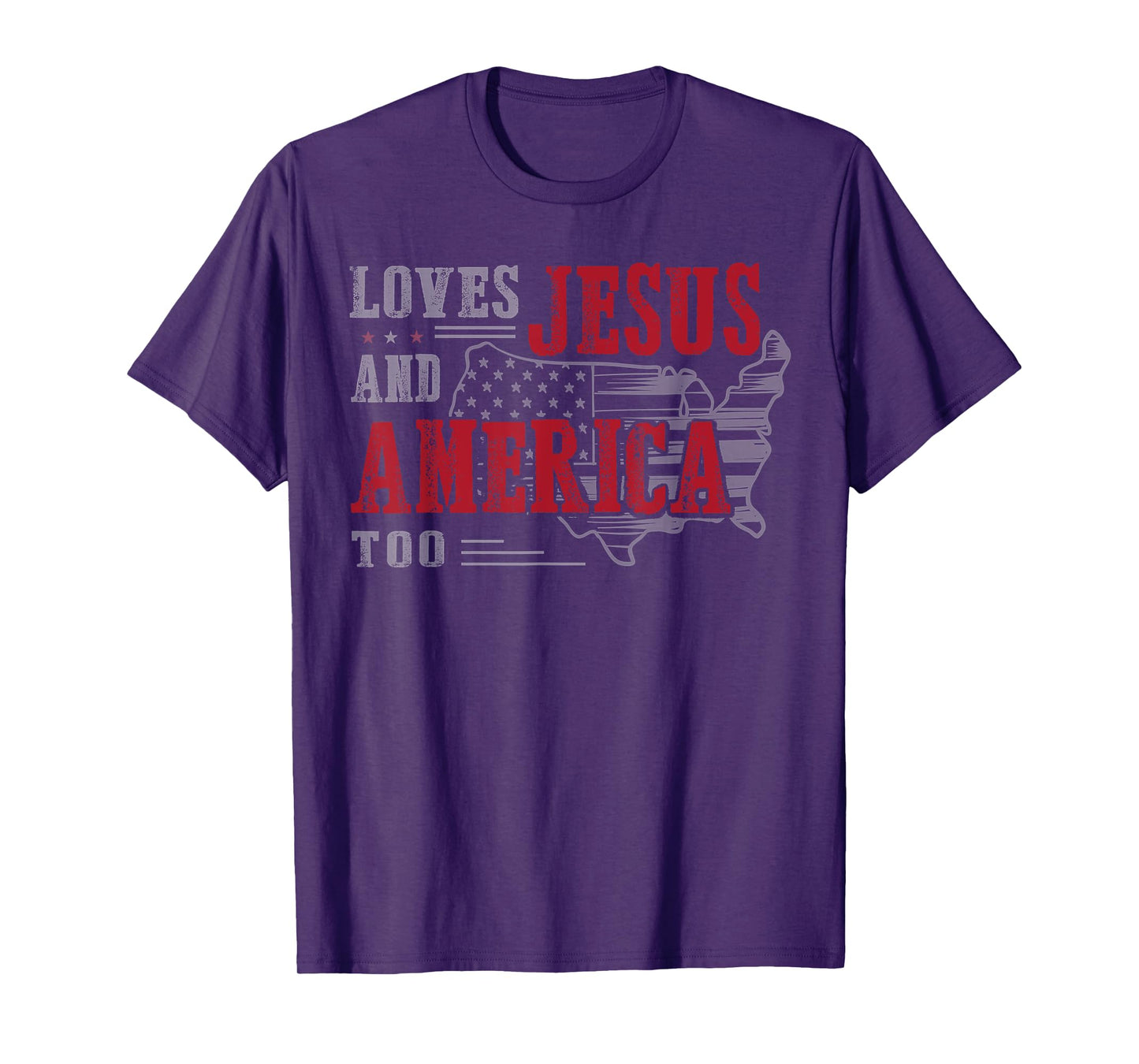 Love Jesus And America Too, Funny America Flag T-Shirt
