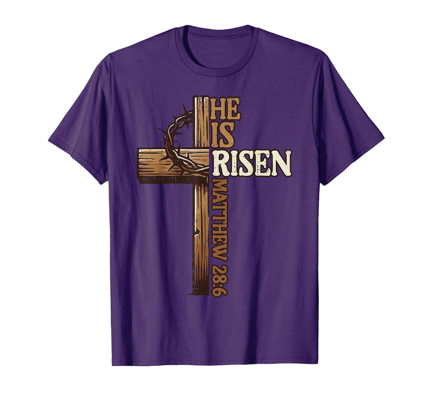 Easter Cross He Is Risen Jesus Christian Men Women Kid Youth T-Shirt