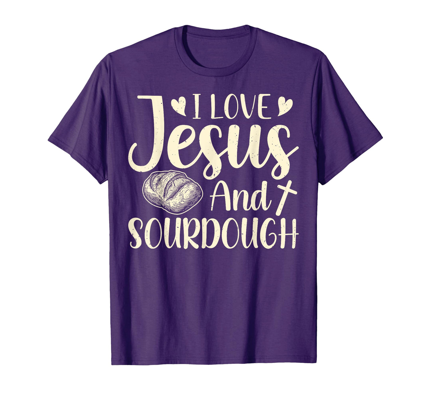 Christian Faith Sourdough Gifts - Love Jesus and Sourdough T-Shirt