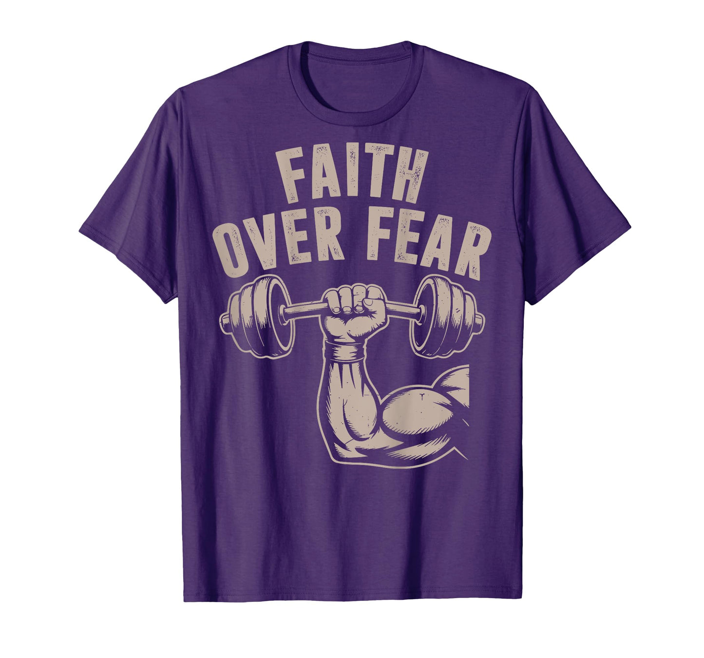 Faith Over Fear Funny Christian Workout Gym Jesus Men Women T-Shirt