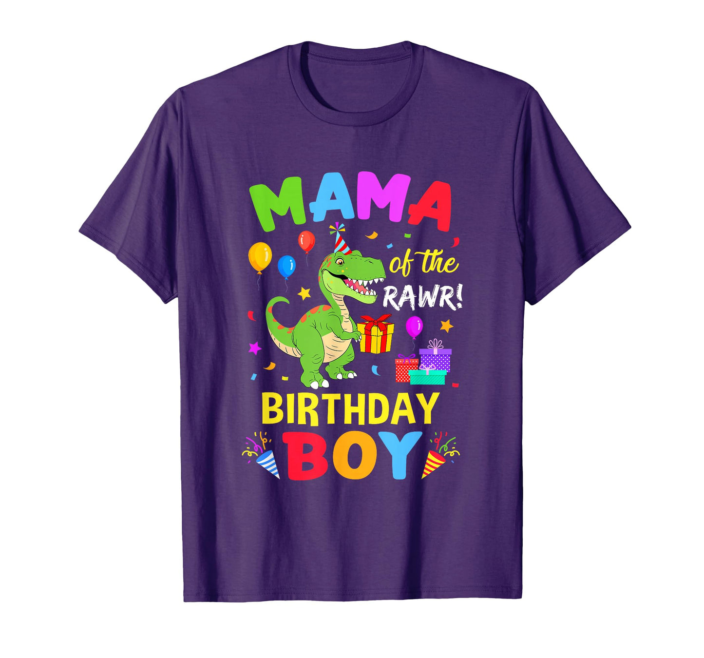 Mama Of The Birthday Boy T-Rex Funny Dinosaur Boy Party T-Shirt