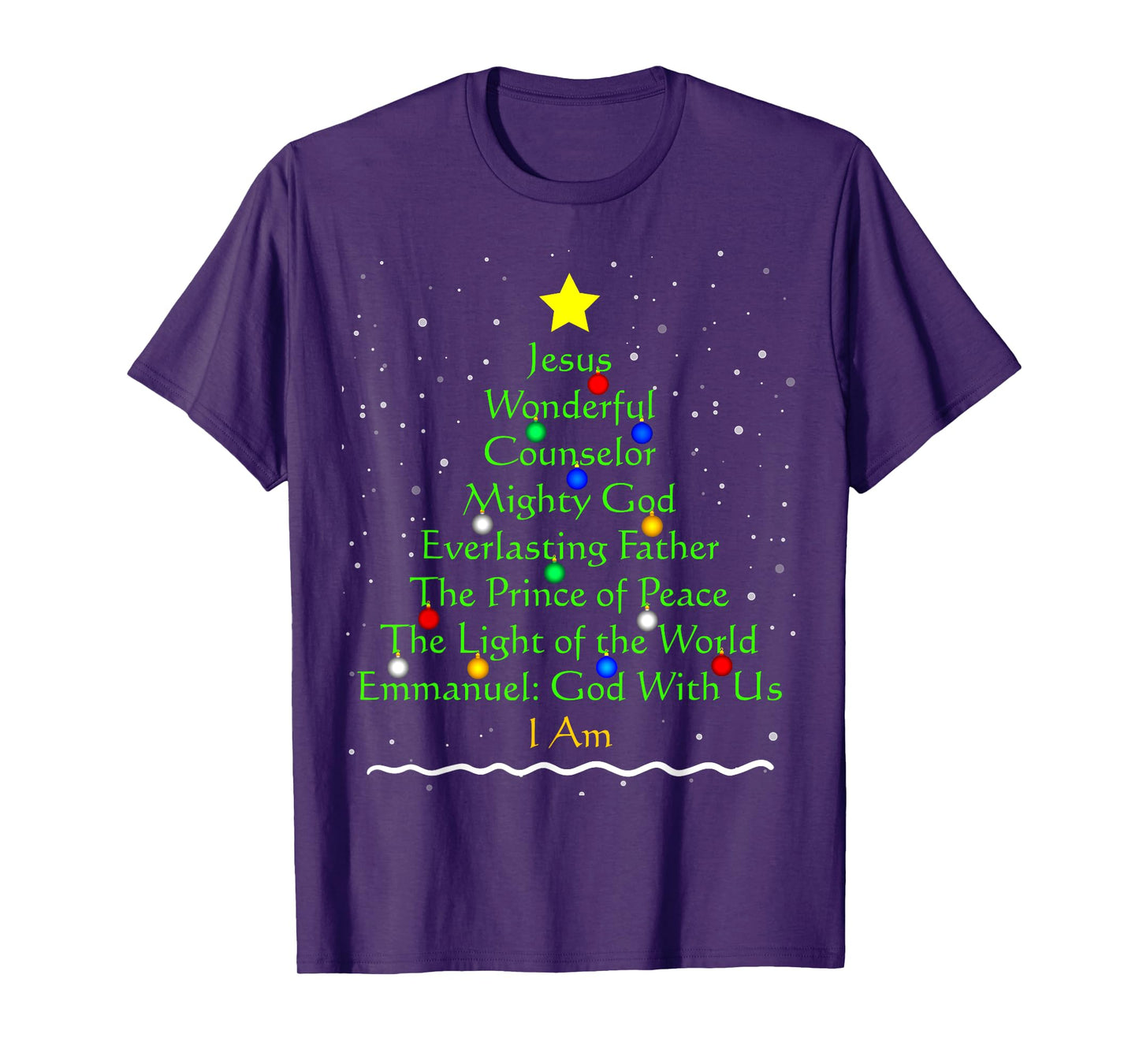 Christian Christmas Shirts Bible Names of Jesus Gift Tree T-Shirt