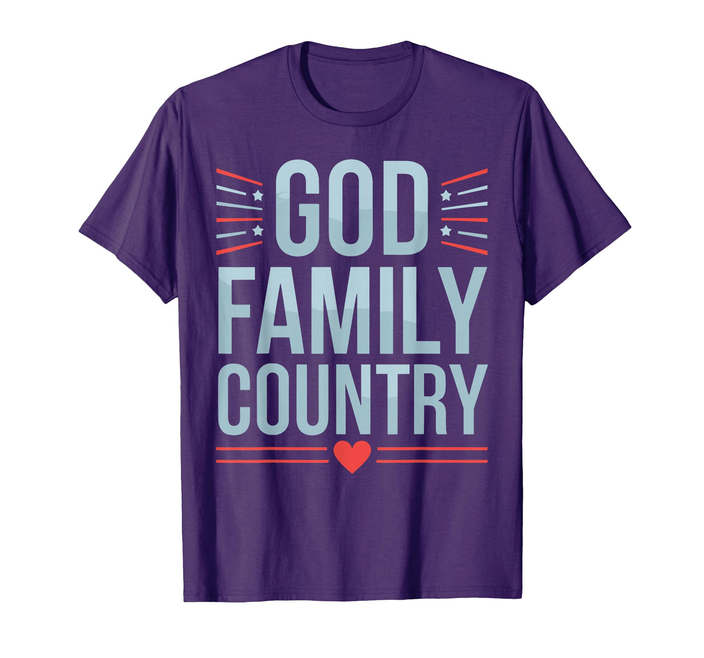 God Family Country - Patriotic Christian US Flag T-Shirt
