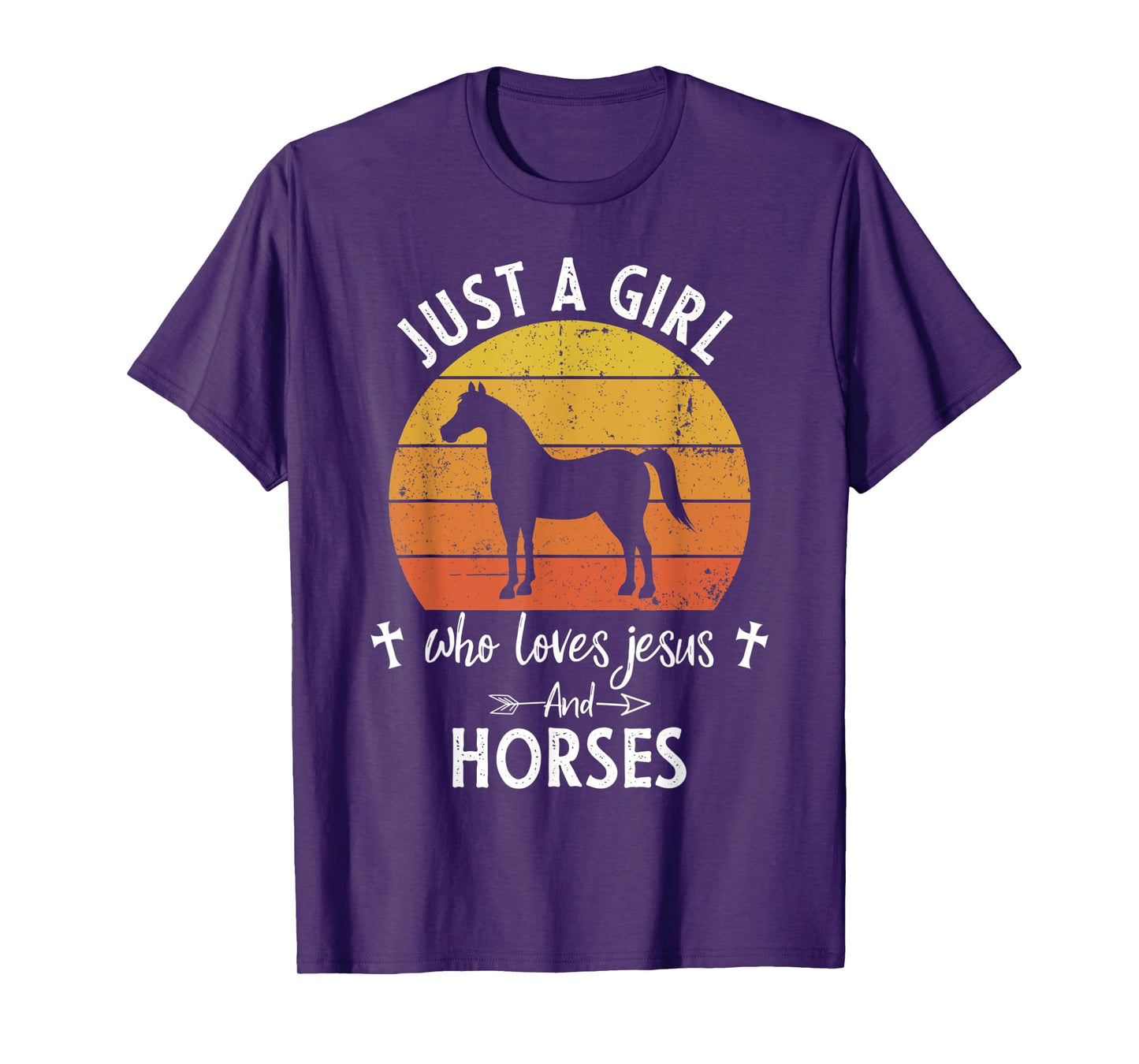 Just A Girl Who Loves Jesus And Horses Cute Christians Gift T-Shirt